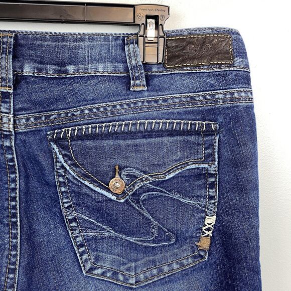 Silver Jeans Suki Surplus Jeans Womens 36x32 Bootcut Stretch‎ Distressed Denim - Picture 6 of 15